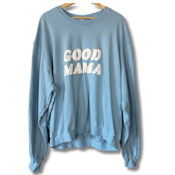 Good American Good Mama Boyfriend Sweatshirt Airy Blue Women's Plus Size 5X - Picture 1 of 4